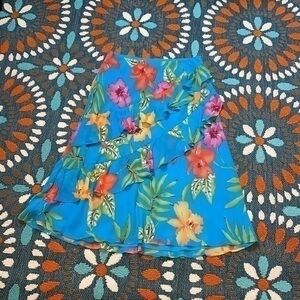 Women’s Chaps size Large GUC Stunning Layered Look Multi Colored Floral Skirt